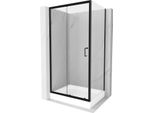 Mexen Apia Cabina Doccia Scorrevole 100 X 80 Cm, Trasparente, Nero + Piatto Doccia Rio - 840-100-080-70-00-4510