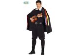 Costume Da Matto Medioevale Da Trovatore Carnevale Mondo Culture Avventura Gioco Di Ruolo Divertimento Mantello Colorato Musicista Cappotto Tradizione, Taglia: 52 - 54 (L) Colore: Nero