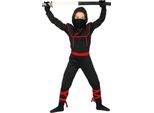 Costume Da Eroe Ninja Carnevale Bambini Maschera Cintura Set Completo, Taglia: 140/146 Colore: Nero