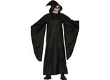 Triste Mietitore Halloween Mantello Con Cappuccio Costume Figura Spaventosa Messaggero Della Morte Abito Da Sera Aspetto Oscuro Mantello Inquietante, Taglia: 52 - 54 (L) Colore: Nero