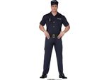 Costume Di Carnevale Della Polizia Blu Uniforme Cappello Cintura Tuta Dettaglio Autentico, Taglia: 52 - 54 (L) Colore: Nero