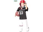 Football Star Costume Bambino Carnevale Sportivo Casco Giocatore Maglia Pantaloncini, Taglia: 110/116 Colore: Nero