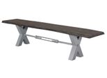 MASSIVMOEBEL24 | Iron Label #141 Panca In Legno Di Acacia - Laccato / Grigio 180X38X46