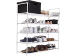 Scarpiera Xxl 91 X 88 X 30 Cm Con 5 Ripiani Per 25 Paia Di Scarpe Come Scarpiera E Porta Scarpe - Bianco