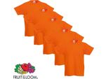 Fruit Of The Loom Kinder-T-Shirt Original 5 Stk. Arancione GrößE 164