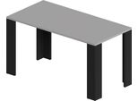 Pokar Tavolo Da Pranzo, Tavolo Da Pranzo, Tavolo Da Cucina, Scrivania, Dimensioni:120X60, Colore:Grigio Chiaro + Nero