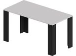 Pokar Tavolo Da Pranzo, Tavolo Da Pranzo, Tavolo Da Cucina, Scrivania, Dimensioni: 175X80, Colore: Bianco + Nero