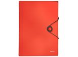 Leitz 4579-10-20 4579 Cartella Solida - 6 Scomparti, A4, 250 Fogli, Pp, Rosso Chiaro