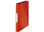 Leitz 4566-10-20 4566 Raccoglitore Ad Anelli Solido - A4, Pp, 2 Anelli, 25 Mm, Rosso Chiaro