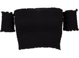 DáMské TíLko Urban Classics Ladies Cropped Cold Shoulder Smoke Top Nero - L