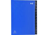 Exacompta 57222E Cartella Da Tavolo Exacompta, Din A4, A-Z, 24 Scomparti, Blu