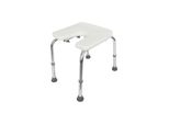 Alberts 140823 Sgabello Per Doccia, A U, Regolabile In Altezza, In Plastica, Bianco, 400 X 380 Mm