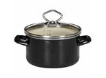 KrüGer 317-24TR Pentola Per Carne 24 Cm Smalto Triest, Nero/Crema
