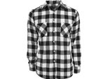 Urban Classics - Camicia Checked Flanell Nero / Bianco - S