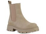 Van Hill Donna Stivali Con Plateau Stivaletti Suola Profilata 840280, Colore: Khaki, Taglia: 36