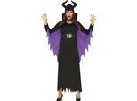 Fiaba Creatura Magica Insignia Medio-Alto Fantasia Magica Strega Halloween Costume Vestaglia Mistica Nero Cappotto Festa Medievale, Taglia: 42 - 44 (L) Colore: Nero