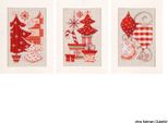 Biglietti D'auguri Vervaco "Natale In Rosso"", Set Di 3, Schema Di Conteggio"