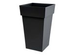 Vaso Per Piante Eda Tuscan Grey Antracite Polipropilene Grigio Scuro Quadrato 39 X 39 X 65 Cm