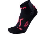 Uyn Calzini Da Corsa Super Veloci Donna Nero Corallo Fluo Taglia 37-38