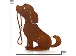 Figura Di Cane Da Giardino, In Metallo Con Effetto Ruggine