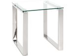 Haku MöBel Tavolino In Acciaio Inox - Acciaio Inox, Vetro Di Sicurezza 8 Mm, L/H/D: 42X45X42 Cm
