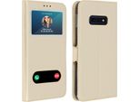 Samsung Galaxy S10E Flip Cover Con Doppia Finestra E Funzione Stand - Oro
