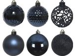 Ornamenti Natalizi In Plastica 6 Cm, Set Di 37 Ornamenti - Blu Notte