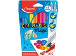 Maped 844612 Penne In Fibra Maped Color'peps Magic, Confezione Da 10 Pz