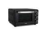 H.Koenig FO25 Forno Elettrico Da Tavolo, Capacità 25 Litri, 1500 W, 4 Modalità, Temperatura Fino A 230 °C, Tempo Fino A 60 Minuti, Termostato, Acciaio Inox, Nero