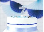 Candela Di Compleanno Numero 7 Con Glitter 7Cm Argento