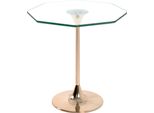 Tavolino Haku MöBel Placcato Oro - Metallo, Vetro Di Sicurezza 8 Mm, L/H/D: 45X47X45 Cm