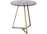 Haku MöBel Tavolino Oro, Grigio - Metallo, Vetro Di Sicurezza 8 Mm, L/H/D: 45X50X45 Cm