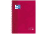 Oxford Collegeblock European Book 1 Din A4+ Kariert Rot 80 Blatt