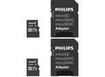 Philips Microsdhc 2-Pack 32GB Class 10 UHS-I U1 Incl. Adapter