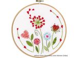 Pacchetto Ricamo Vervaco Con Telaio Da Ricamo "Fiori"", Disegno Di Ricamo Disegnato In Anticipo"