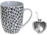 Amor Tazza Da Tè In Porcellana 360 Ml Cuore Nero