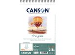 Canson C400060604 Canson Blocco Carta Da Disegno A Spirale "C"" à Grain, A4, 180 G/M²"