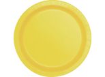 Piatto Di Carta Per Feste Decorazione 16 Pezzi Giallo 22 Cm - Taglia Unica