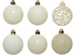 Ornamenti Natalizi In Plastica 6Cm Set Di 37 - Bianco Lana