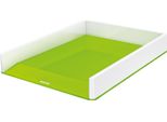 Leitz 5361-10-54 5361 Wow Duo Colour Vassoio Per Lettere - A4, Polistirolo, Verde/Bianco