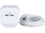 Prese Di Corrente A 4 Vie - Usb - IP20 - Bianco - Cavo Da 1,4 M - Presa Di Corrente - Power Cube