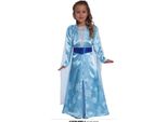 Principessa Ghiaccio Magia Abito Fiaba Costume Carnevale Fantasia Reale Magia Scintillante Capo Fiaba Regina Sartoria Artigianale, Taglia: 140/146 Colore: Blu