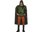Costume Da Arciere Medievale Set Mantello Fascino Foresta Costume Carnevale Avventura Attrezzature Fantasia Moschettiere Ispirazione Robin Hood, Taglia: 52 - 54 (L) Colore: Verde