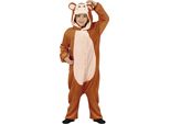 Costume Da Scimmia Avventura Animale Per Bambini Carnevale Con Cappuccio Coda Divertimento Monopezzo, Taglia: 110/116 Colore: Marrone