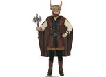 Elmo Da Guerriero Vichingo Armatura Costume Carnevale Storico Fantasy, Taglia: 52 - 54 (L) Colore: Marrone