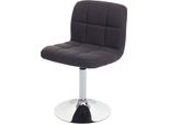 Sedia Da Sala Da Pranzo Kavala, Sedia Da Cucina Sedia, Girevole Certificata Mvg ~ Tessuto/Tessuto Grigio Scuro, Base Cromata