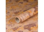 Carta Da Regalo Avventura Giro Del Mondo, Marrone, 0,70 X 10 M, Carta Kraft - Compleanno