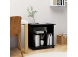 The Living Store Armadio A Rotelle Nero 60X45X60 Cm In Materiale Ligneo