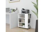 The Living Store Armadio A Rotelle Bianco 60X35X75 Cm Materiale Legno