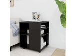 The Living Store Armadio A Rotelle Nero 60X53X72 Cm In Materiale Ligneo